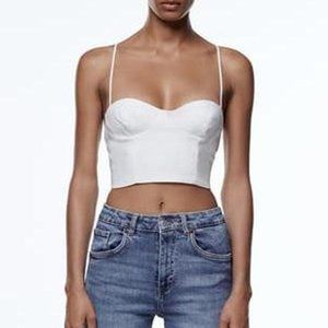 Zara White Corset Top Size M